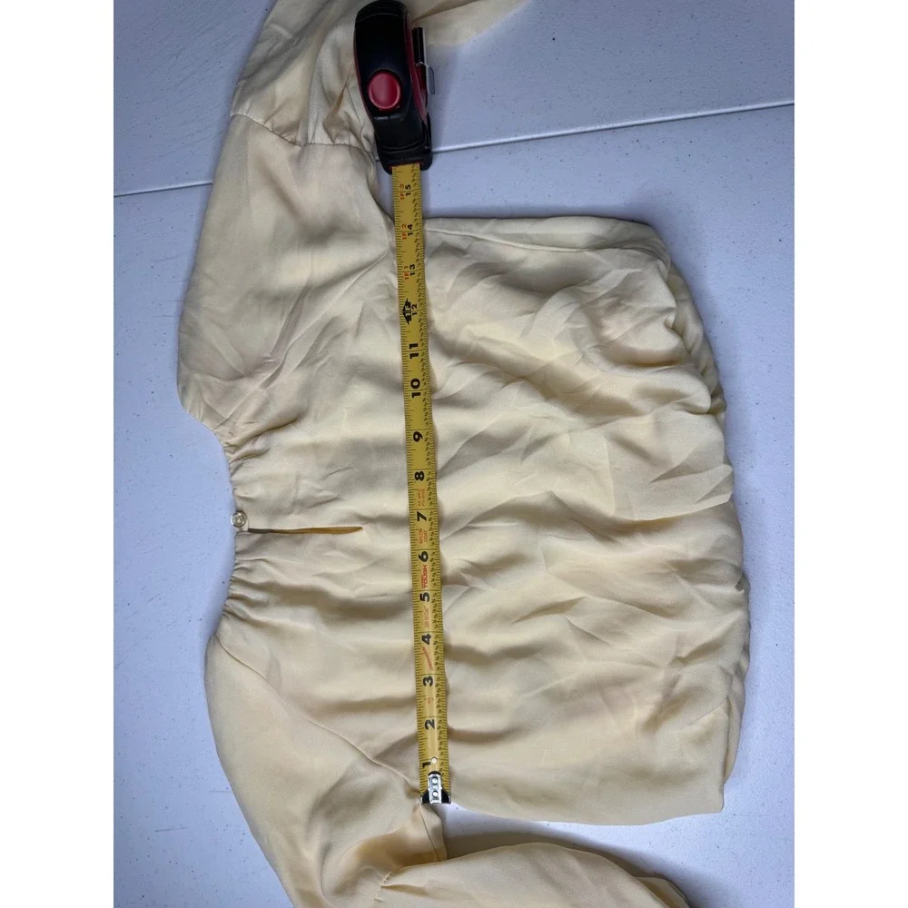 Gb Girls Light Yellow Long Sleeve Puff Sleeve Blouse Top Size 5 Keyhole Back